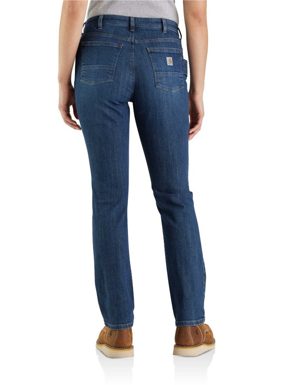 Carhartt Relaxed Fit Mid Rise Medium Wash Straight Leg Jeans Size 8 Utility
